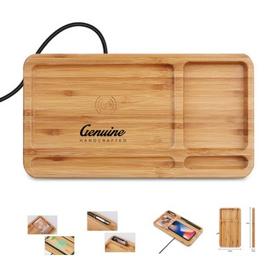 Wooden Wireless Charger Organizer