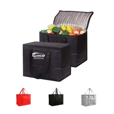 Water Resistant Non Woven Insulated Grocery Cooler Tote Bag