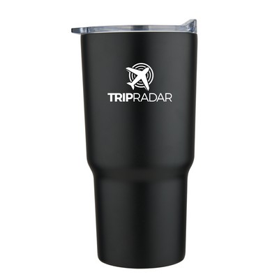 Sidley 30oz double wall stainless steel mug with push on lid, black