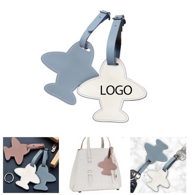 Plane Shape PU Leather Luggage Tag