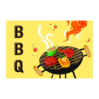 BBQ Pre Printed Wall mural Yellow 36" x 24"