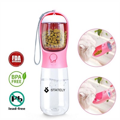 Dog Water Bottle with Food Container