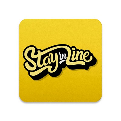 3.5" x 2mm Square Pulpboard Coaster - Full color print - Double-sided