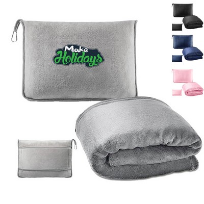 Folding Travel Pillow Blanket