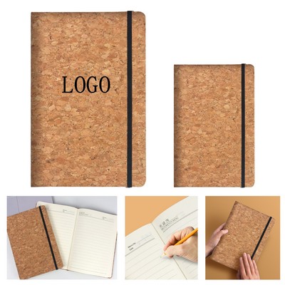 A5 Cork Hardcover Journal w/ Elastic Band