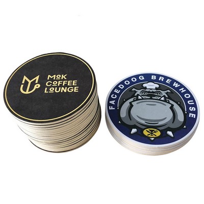 Full Color Imprint Diameter 4" 60 Point Round Pulp Board Coaster Or Paper Coaster