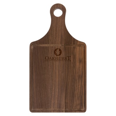 13½" x 7" Walnut Paddle-Shaped Cutting Board with Juice Groove