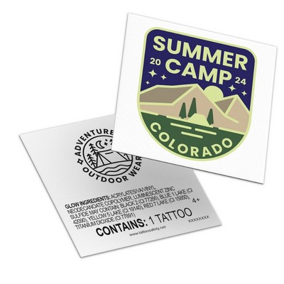 2.5" x 3.0" Custom Glow-In-The-Dark Temporary Tattoos
