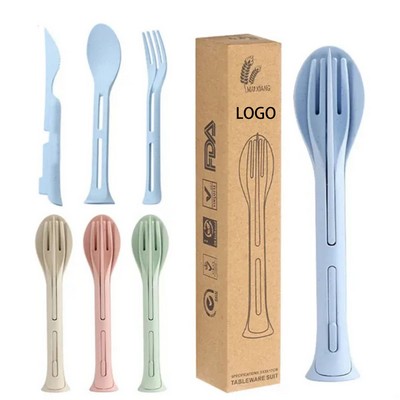 Reusable Wheat Straw Travel Cutlery Set