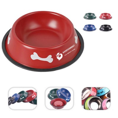 Stainless Steel Dog Bowls With Rubber Base