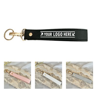 PU Leather Wrist Strap Keychain