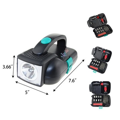 LED Flashlight Home Tool Set 24 Pieces