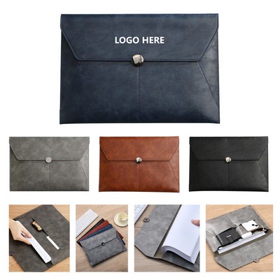 Classic A4 Waterproof PU Leather File Organizer with Magnetic Clasp