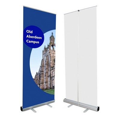 Premium Collapsible Aluminum Banner Stand with Graphic - 31.5"x79"