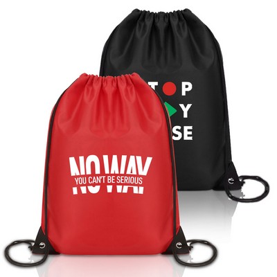 Polyester Drawstring Backpack With Custom Logo