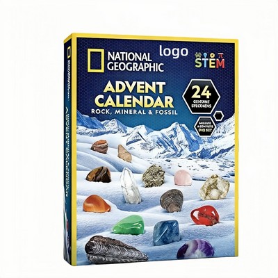 2024 Advent Calendar with 24 Real Mineral Specimens Mystery Countdown Gift Box