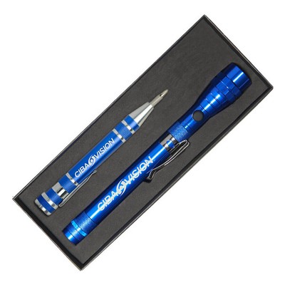 Gift Set With Fl22 Telescopic Flashlight & Km401 Screwdriver
