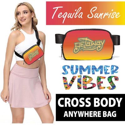 Full Color Cross Body Zipper Red/Yellow Lulu Belt Bag