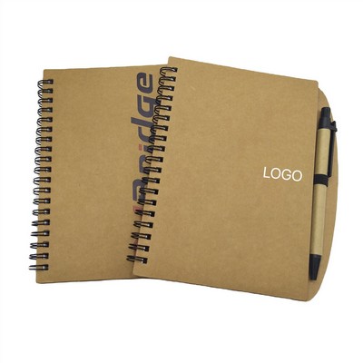B6/A5 Spiral Notebook Set Thickened Kraft Paper Wire-O Journal Professional Office Stationery