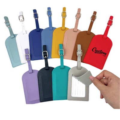 Customizable Leather Luggage Tag - RFID Travel ID Holder with Steel Loop & TSA Card Wholesale