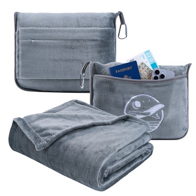 Plush Flannel Travel Blanket & Pillow Combo