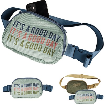 Corduroy Cross Body Fanny Bag