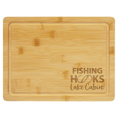 Bamboo Cutting Board with Drip Ring, 11 1/2" x 8 3/4"