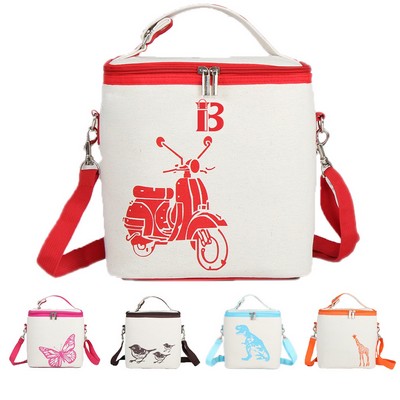 Waterproof Cotton And Linen Insulated Lunch Bag Cooler