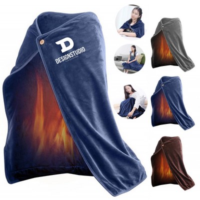 Usb Charging Wearable Heating Throw Blanket