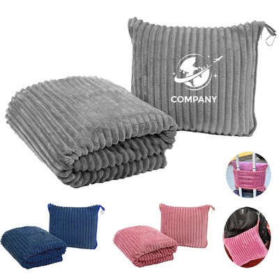 Compact Airplane Fleece Blanket 2" 1 Travel Blanket