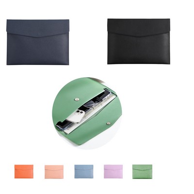 PU Leather A4 File Folder With Magnetic Button
