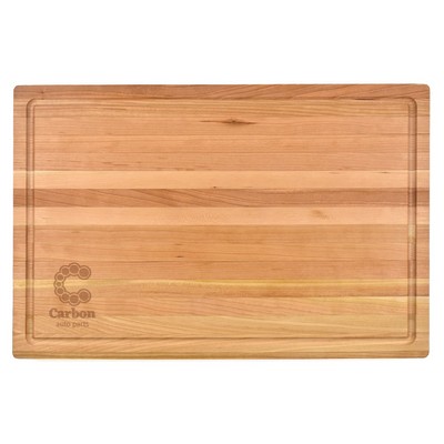 12" x 18" x 1 1/4" Cherry Butcher Block with Juice Groove