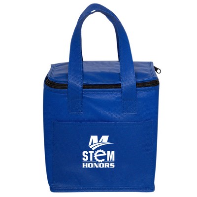 Economy Non Woven Lunch Cooler with Front Pocket and Top Handles ( Four Colors )