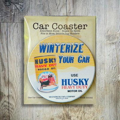 Single Packaged Absorbent Stone Car Coaster (2.5" Diameter)