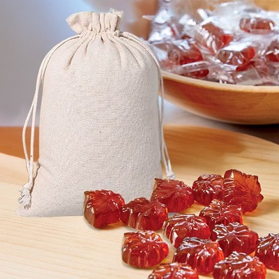 10 Maple Shape Candies In Cotton Bag