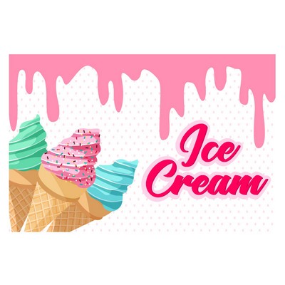 Ice Cream Pre Printed Wall mural White 36" x 24"