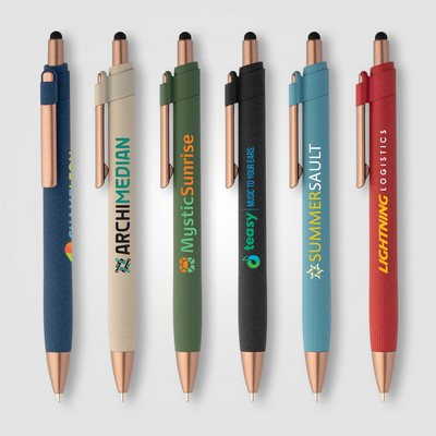 York Recycled Plastic Bronze Trim Stylus Ballpoint Pen -ColorJet