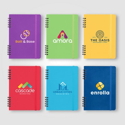 Jora Recycled Leather Spiral Bound Notebook - A5 - ColorJet