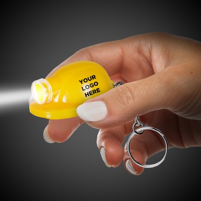 2" Yellow Safety Helmet Flashlight Keychain(Pad Print)