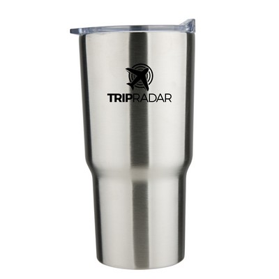 Sidley 30oz double wall stainless steel mug with push on lid, stainless steel