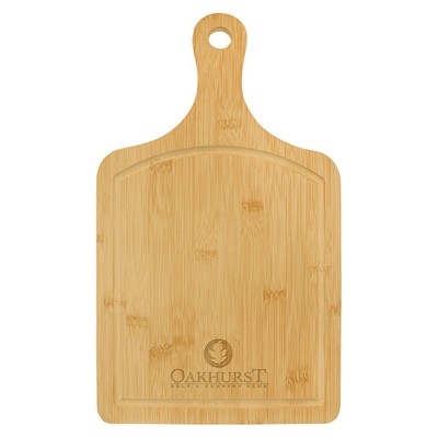 15½" x 9" Bamboo Paddle Cutting Board with Juice Groove