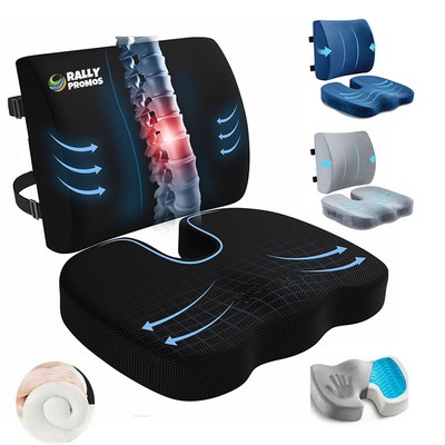 Seat Cushion and Lumbar Support Pillow for Office Chair