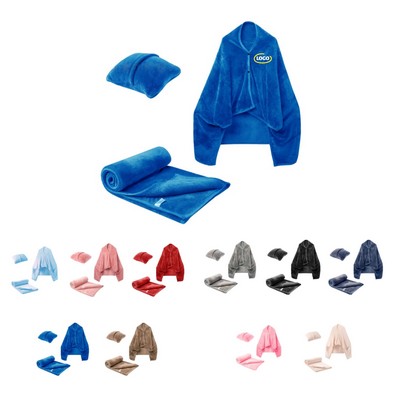 2-in-1 Wearable Pillow Shawl Blanket