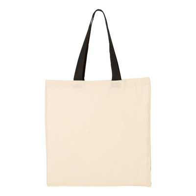 Q-Tees® Economical Tote with Contrast-Color Handles
