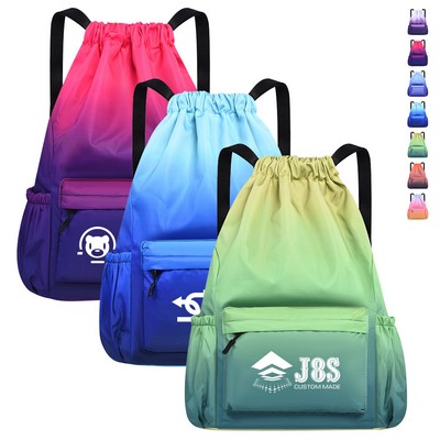 Large Capacity Oxford Gradient Drawstring Backpack