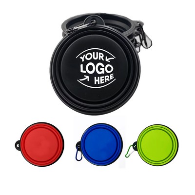 Collapsible Pet Water Bowl w/Carabiner Clip