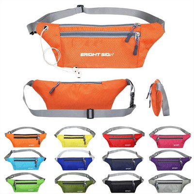 3-Pocket Adjustable Nylon Waist Pack