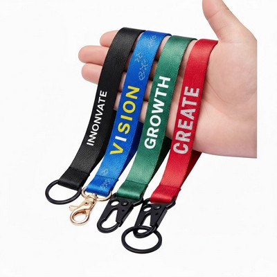1'' Custom Screen Printed Nylon Wrist Lanyards