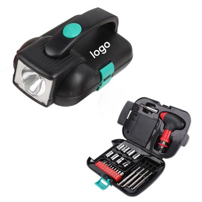 Household Tool Kit 24-Piece LED Flashlight