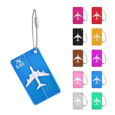 Rectangle Aluminum Suitcase Luggage Tag With Name Card